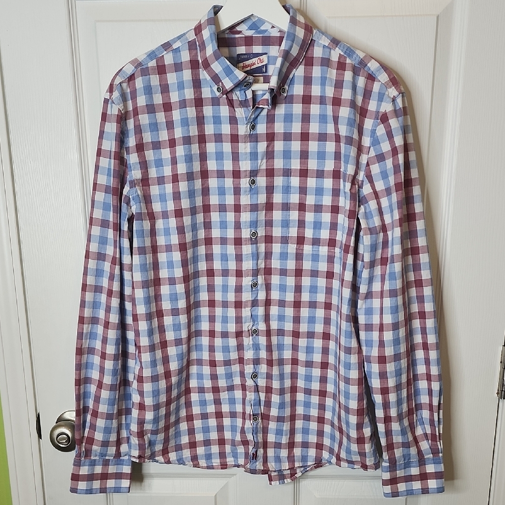 Johnnie O Ridge Sportshirt in Nantucket Long Sleeve, Men's Size Medium